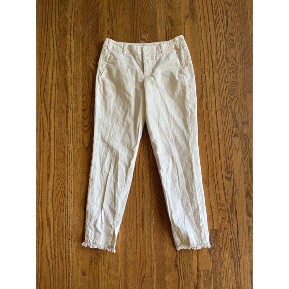ZADIG & VOLTAIRE White Mid Rise Raw Hem Chino Pants   Women's Size EU 34 US 28 - Picture 1 of 8